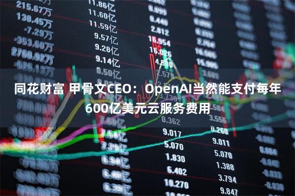 同花财富 甲骨文CEO：OpenAI当然能支付每年600亿美元云服务费用